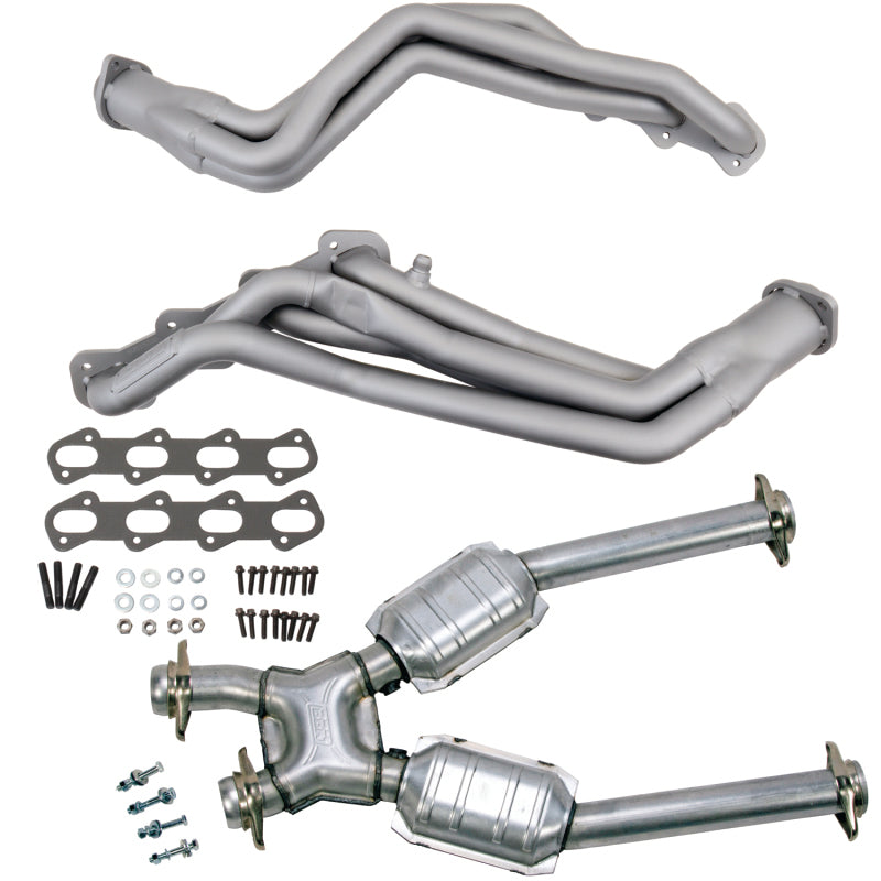 BBK 99-04 Ford Mustang Cobra/Mach1 1-5/8 Long Tube Headers w/High Flow Catted X-Pipe (Ti Ceramic) — Photo - Primary