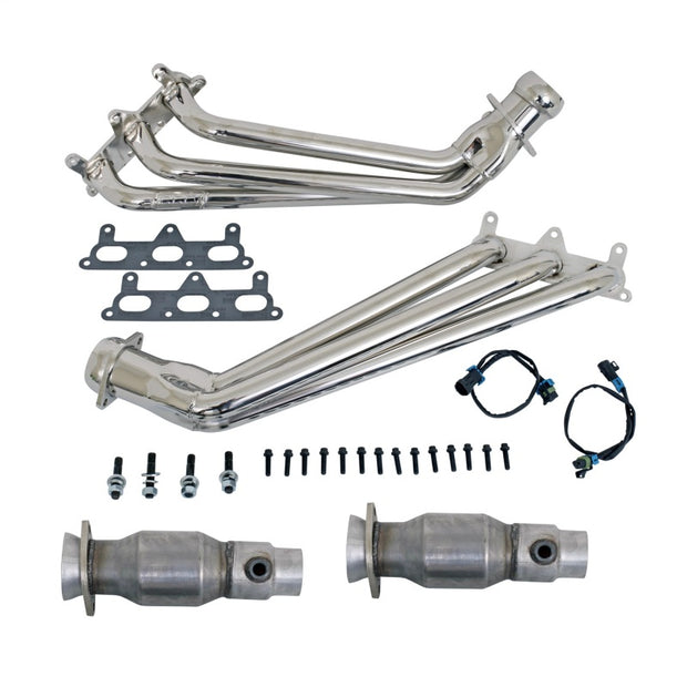 BBK 10-11 Camaro V6 Long Tube Exhaust Headers With Converters - 1-5/8 Chrome — Photo - Primary