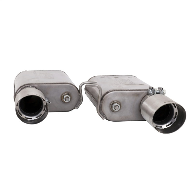 BBK Vari-Tune Axle Back Exhaust Kit 2 Adjustable Performance Mufflers 2-3/4 Pipe 4 in. Tips — Photo - Unmounted