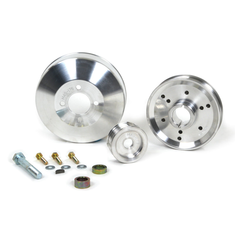 BBK 96-01 Mustang 4.6 GT Cobra Underdrive Pulley Kit - Lightweight CNC Billet Aluminum (3pc) — Photo - Primary