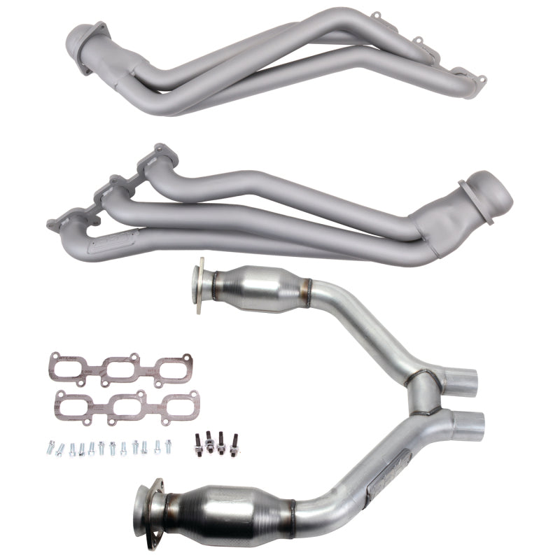 BBK 15-17 Ford Mustang V6 1-3/4 Long Tube Headers w/High Flow Catted H Pipe (Ti Ceramic) — Photo - Primary