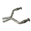 BBK 11-14 Mustang 5.0 Short Mid X Pipe With Catalytic Converters 3.0 For BBK Long Tube Headers — Photo - Unmounted