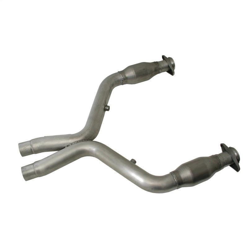 BBK 11-14 Mustang 5.0 Short Mid X Pipe With Catalytic Converters 3.0 For BBK Long Tube Headers — Photo - Unmounted