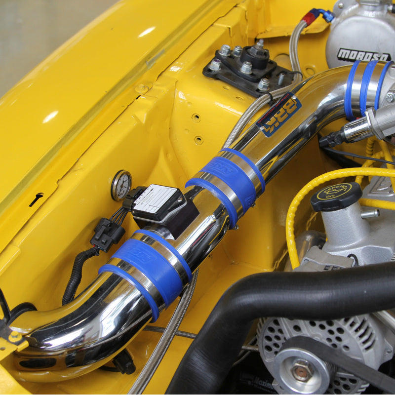 BBK 86-93 Mustang 5.0 Cold Air Intake Kit - Fenderwell Style - Chrome Finish — Photo - Mounted