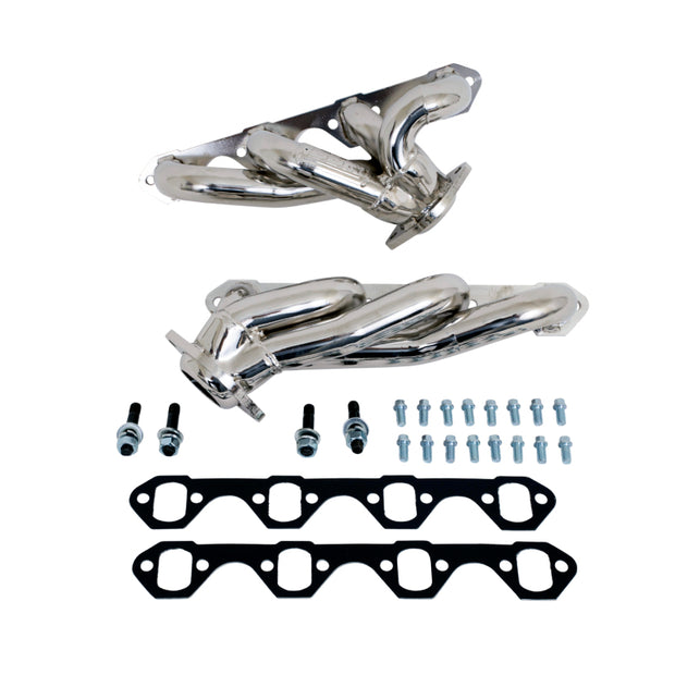 BBK 87-95 Ford F150 Truck 5.0 302 Shorty Unequal Length Exhaust Headers - 1-5/8 Silver Ceramic — Photo - Primary