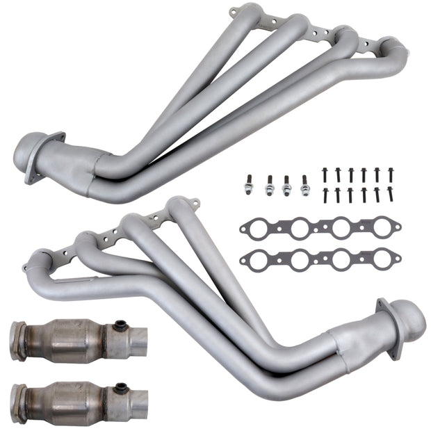 BBK 10-15 Camaro LS3 L99 Long Tube Exhaust Headers With Converters - 1-3/4 Chrome — Photo - Primary
