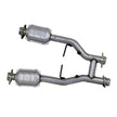 BBK 96-04 Mustang 4.6 GT / Cobra Short Mid H Pipe w Catalytic Converters 2-1/2 For Long Tube Headers — Photo - Unmounted