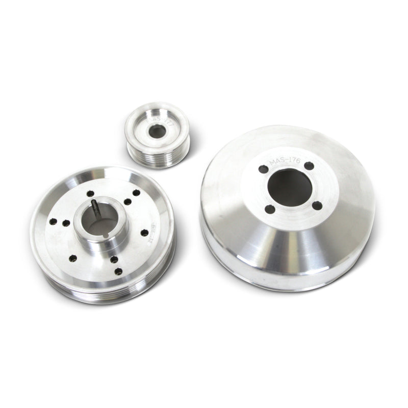BBK 96-01 Mustang 4.6 GT Cobra Underdrive Pulley Kit - Lightweight CNC Billet Aluminum (3pc) — Photo - Unmounted
