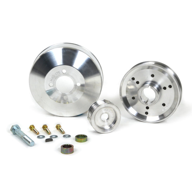 BBK 96-01 Mustang 4.6 GT Cobra Underdrive Pulley Kit - Lightweight CNC Billet Aluminum (3pc) — Photo - Primary