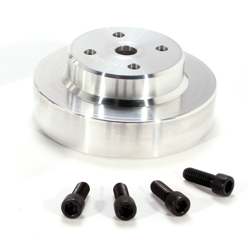 BBK 86-93 Mustang 5.0 Underdrive Pulley Kit - Lightweight CNC Billet Aluminum (3pc) — Photo - Unmounted