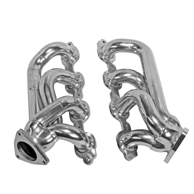 BBK 14-18 GM Truck 5.3/6.2 1 3/4in Shorty Tuned Length Headers - Polished Silver Ceramic — Photo - Unmounted