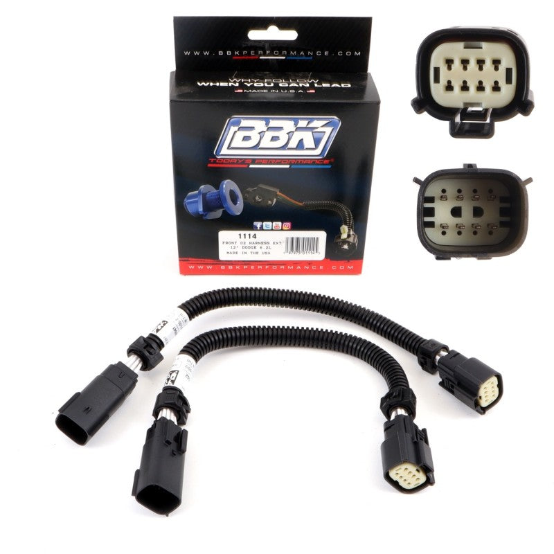 BBK 05-20 Dodge Hellcat 6.2L 6 Pin Front O2 Sensor Wire Harness Extensions 12 (pair) — Photo - Primary