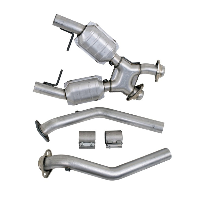 BBK 96-98 Mustang 4.6 GT High Flow X Pipe With Catalytic Converters - 2-1/2 — Photo - Unmounted