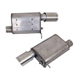 BBK Vari-Tune Axle Back Exhaust Kit 2 Adjustable Performance Mufflers 2-3/4 Pipe 4 in. Tips — Photo - Unmounted