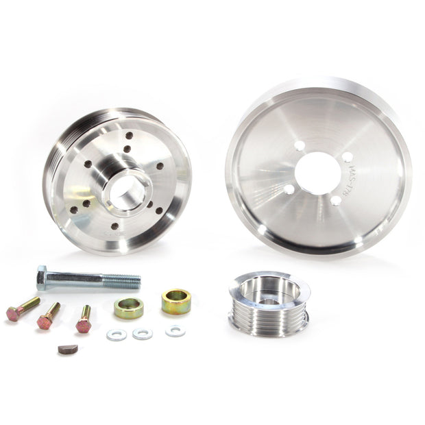 BBK 02-04 Mustang 4.6 GT Underdrive Pulley Kit - Lightweight CNC Billet Aluminum (3pc) — Photo - Primary