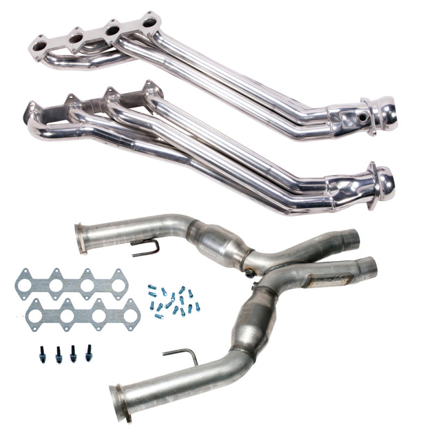 BBK 05-10 Ford Mustang GT 1 5/8 Long Tube Headers w/High Flow Catted X-Pipe (Silver Ceramic) — Photo - Primary