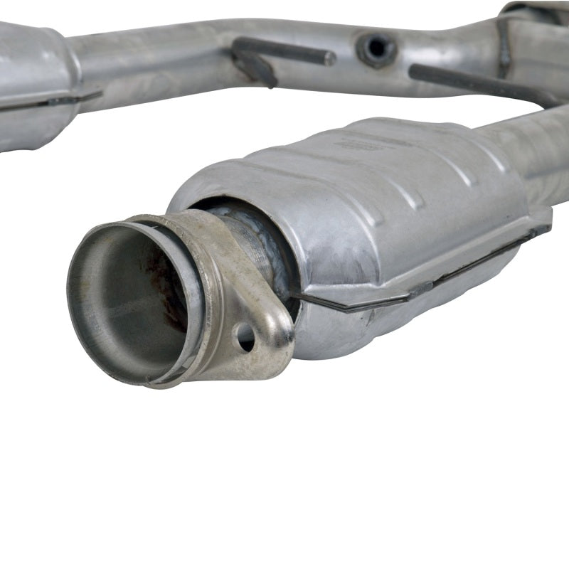 BBK 96-04 Mustang 4.6 GT / Cobra Short Mid H Pipe w Catalytic Converters 2-1/2 For Long Tube Headers — Photo - Unmounted