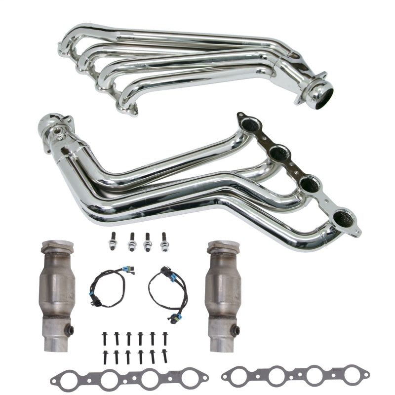 BBK 10-15 Camaro LS3 L99 Long Tube Exhaust Headers With Converters - 1-3/4 Chrome — Photo - Primary